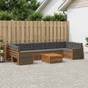 Set di divani da esterno con cuscino 8 pcs Naturale e Antracite 3383140