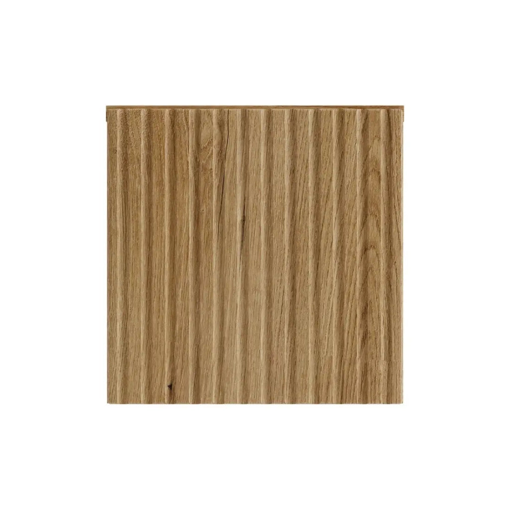 Cubo portaoggetti da bagno VANO 30 cm in rovere sospeso con porta
