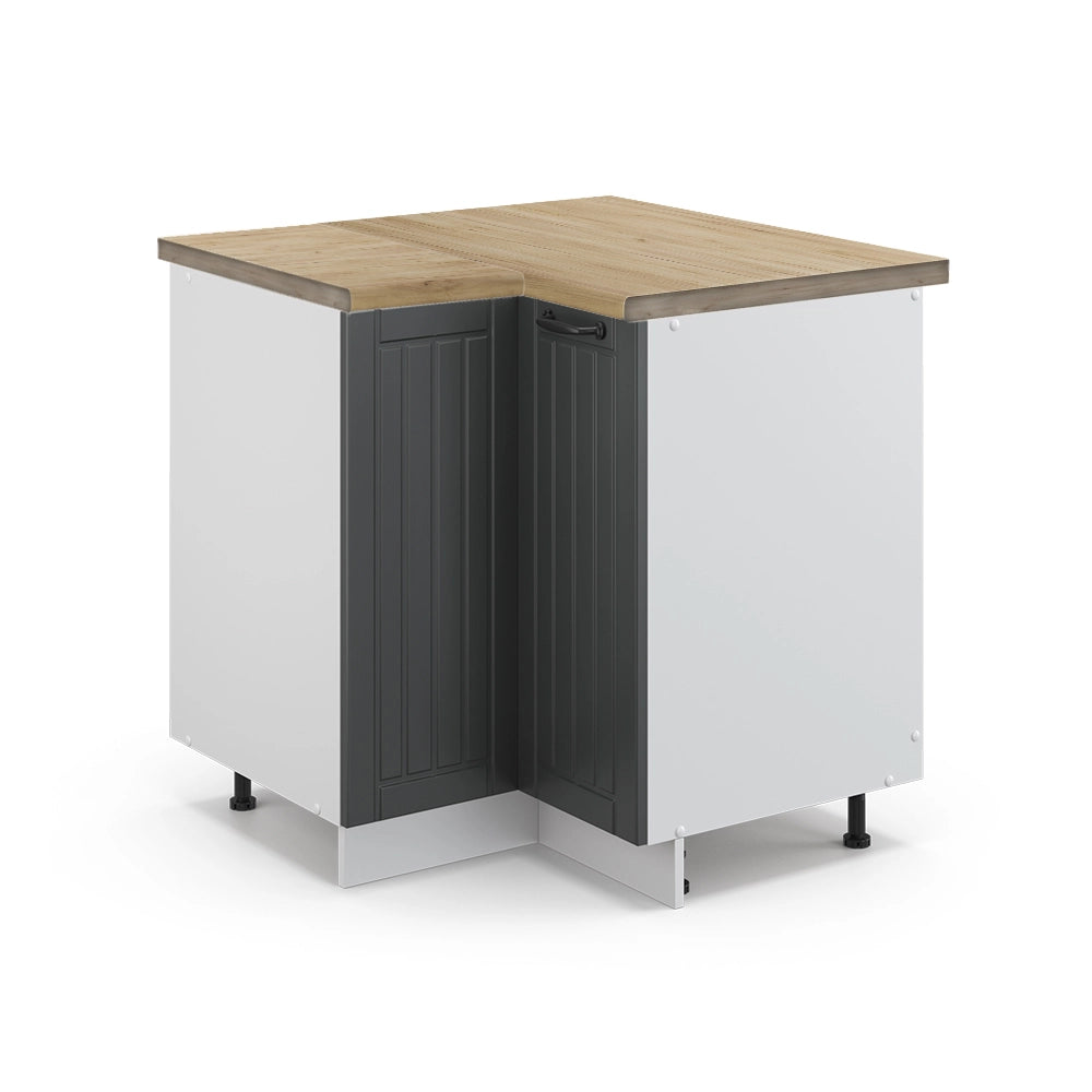 Mobile ad angolo cucina Fame-Line Antracite rustico/Bianco 80.5 cm, PL Rovere Vicco