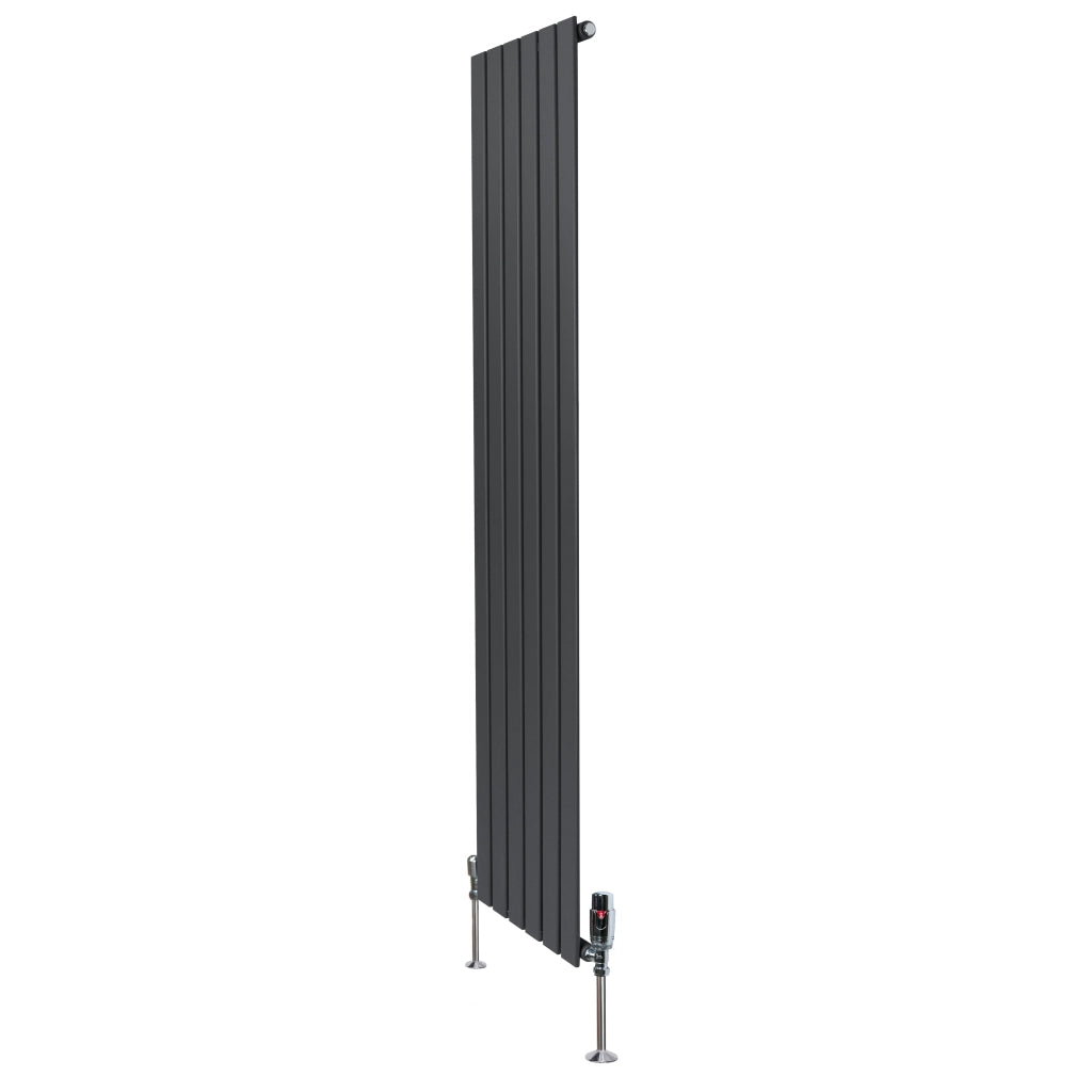 Radiatore Verticale  1800 x 420 mm con Valvole TRV Grigio Antracite