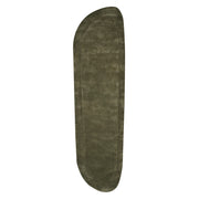 Tappeto verde scuro lana di viscosa 80 x 250 cm trapuntato a mano soggiorno