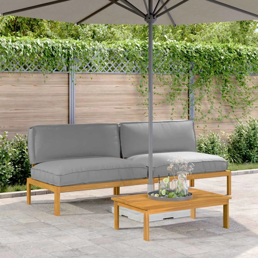 Set di divani con cuscino 2 pcs Grigio Legno di Acacia Massello 3418217