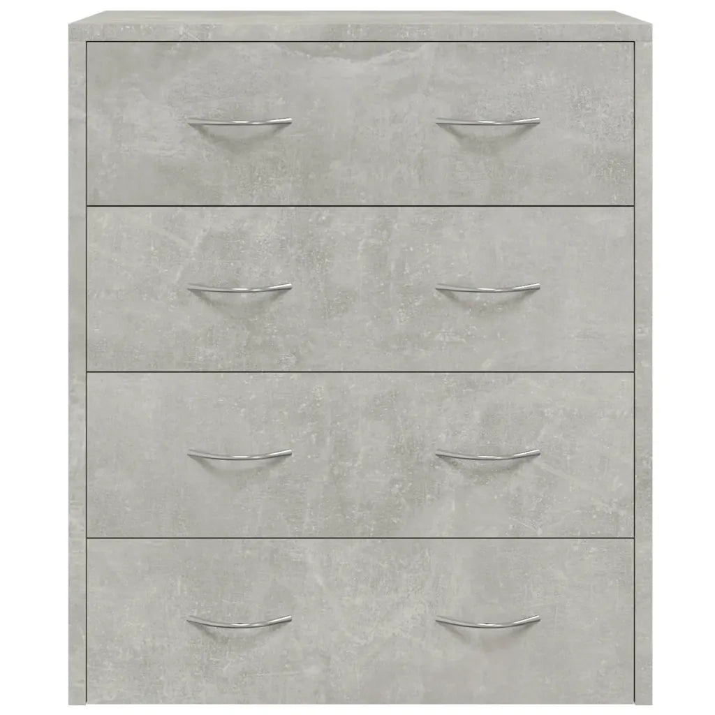 Credenza con 4 Cassetti 60x30,5x71 cm Grigio cemento 342578
