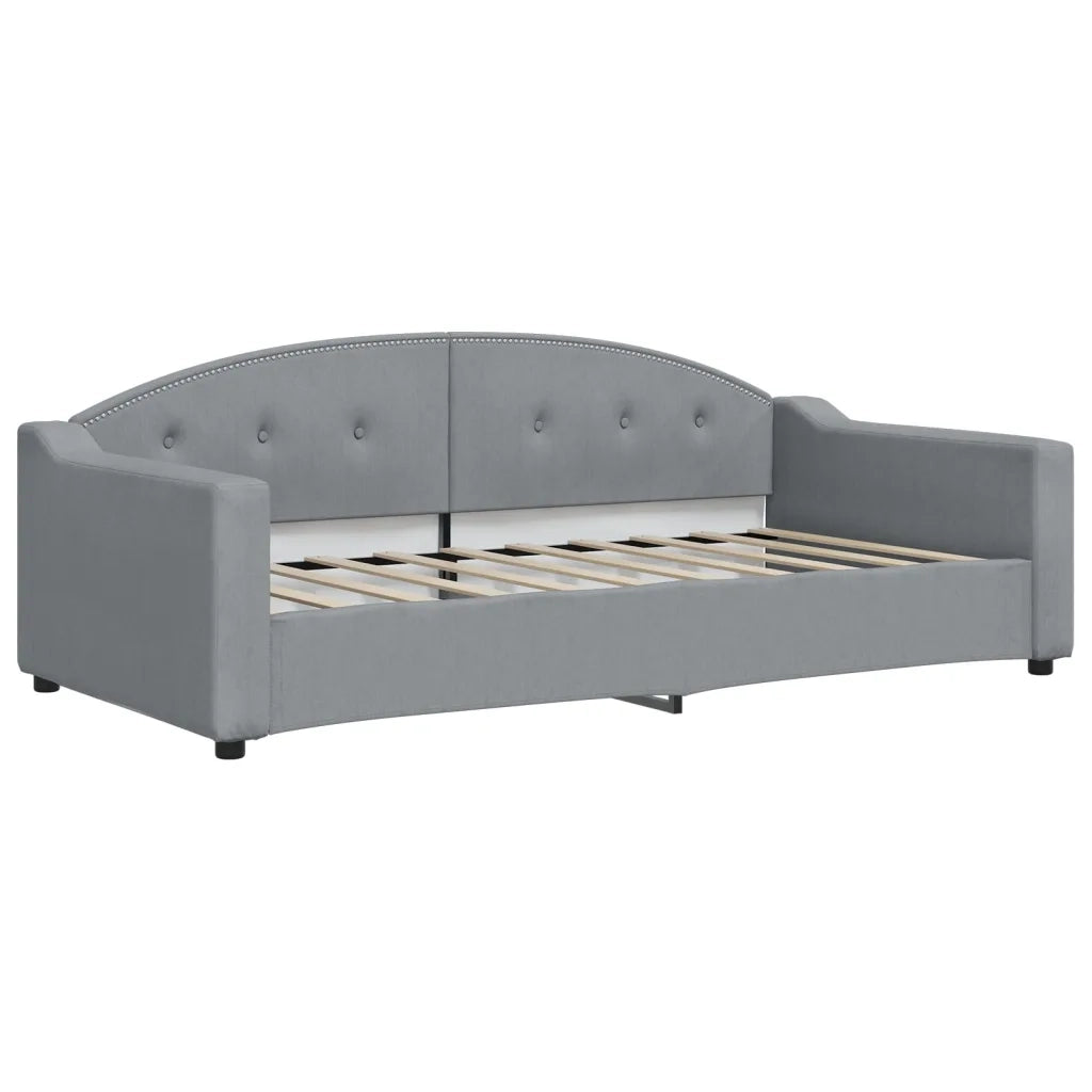 Divano Letto Estraibile Cassetti Grigio Chiaro 90x190cm Tessuto 3197594