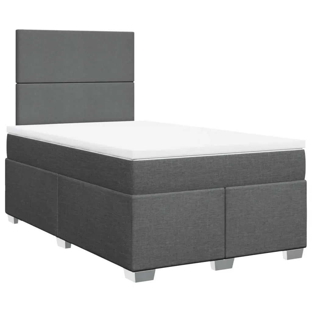 Giroletto a Molle con Materasso Grigio Scuro 120x190cm Tessuto