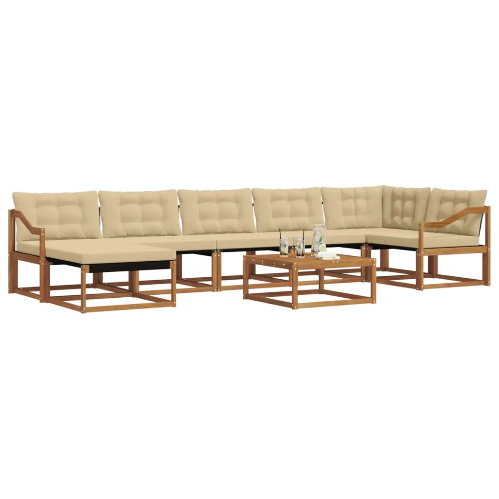 Set di divani da esterno con cuscino 22 pcs Naturale e Beige 3369708