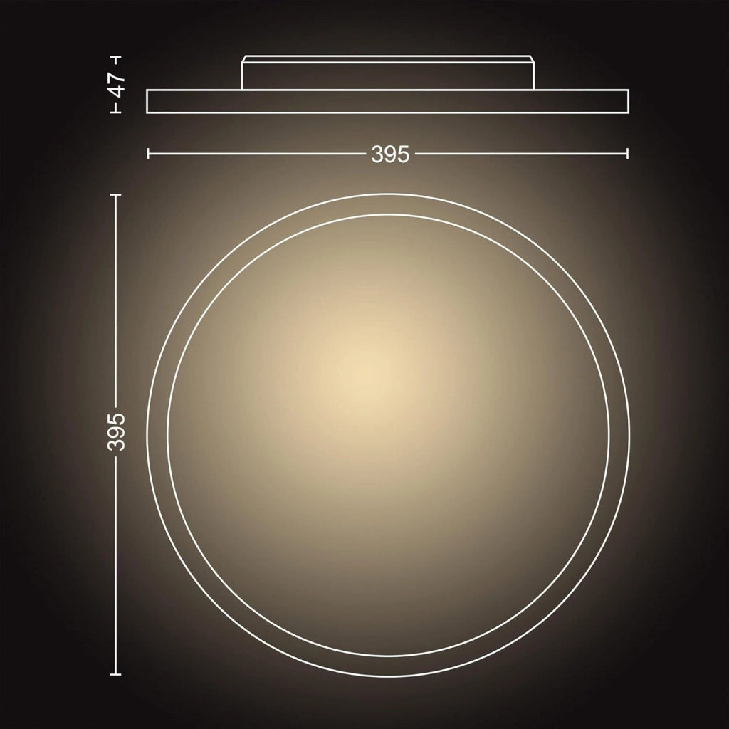 Philips Hue Aurelle White Ambiance Smart Lighting, Pannello Rotondo 24.5W, 39.5cm, Bianco, Compatibile Bluetooth, Controllo Vocale con Alexa, Google Assistant e Apple Homekit, vecchia generazione