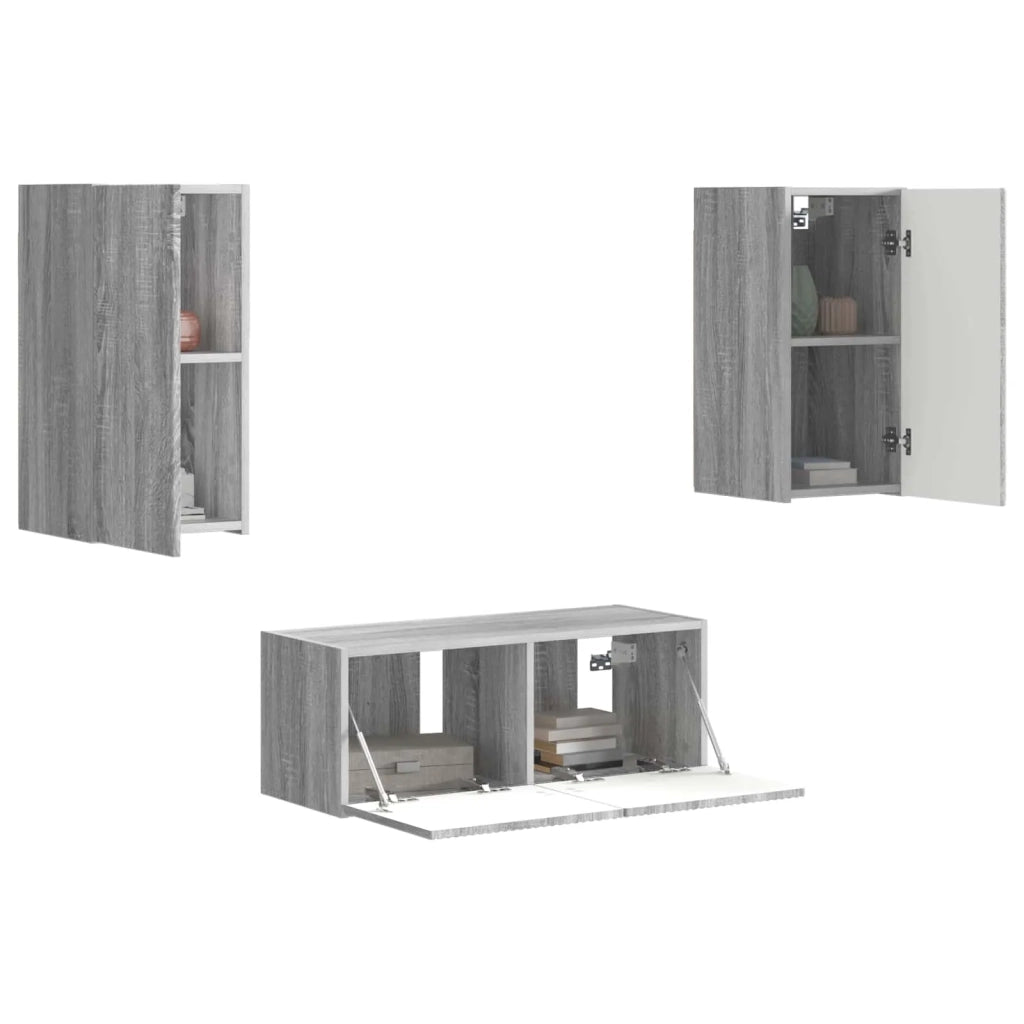 Set mobile TV 6 pcs Grigio Sonoma Legno multistrato