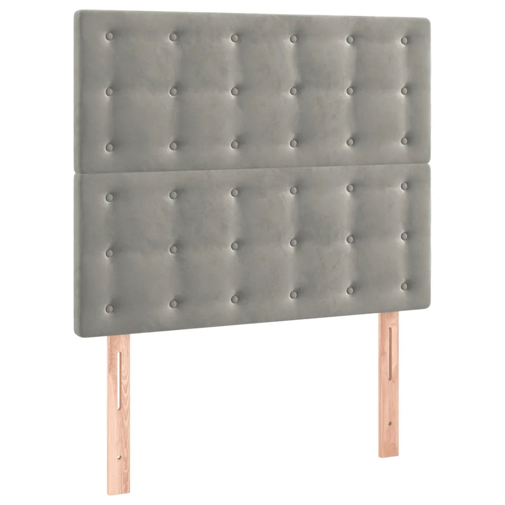 Testiera a LED Grigio Chiaro 100x5x118/128 cm in Velluto 3122900