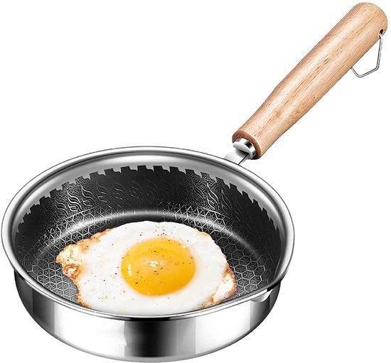 Piatto per biscotti - Piatto per biscotti mini con superficie antiaderente - 13 cm - Piatto per uova in acciaio inossidabile - Adatto per gas e induzione - Ideale per piccoli...
