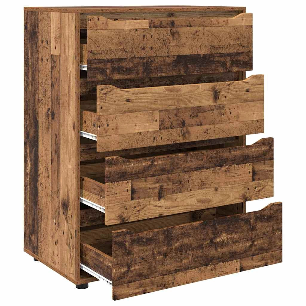 Set di 2 pratici e funzionali mobili contenitori rettangolari 80 x 48 x 105 cm in legno ingegnerizzato finitura legno anticato 02_0056184