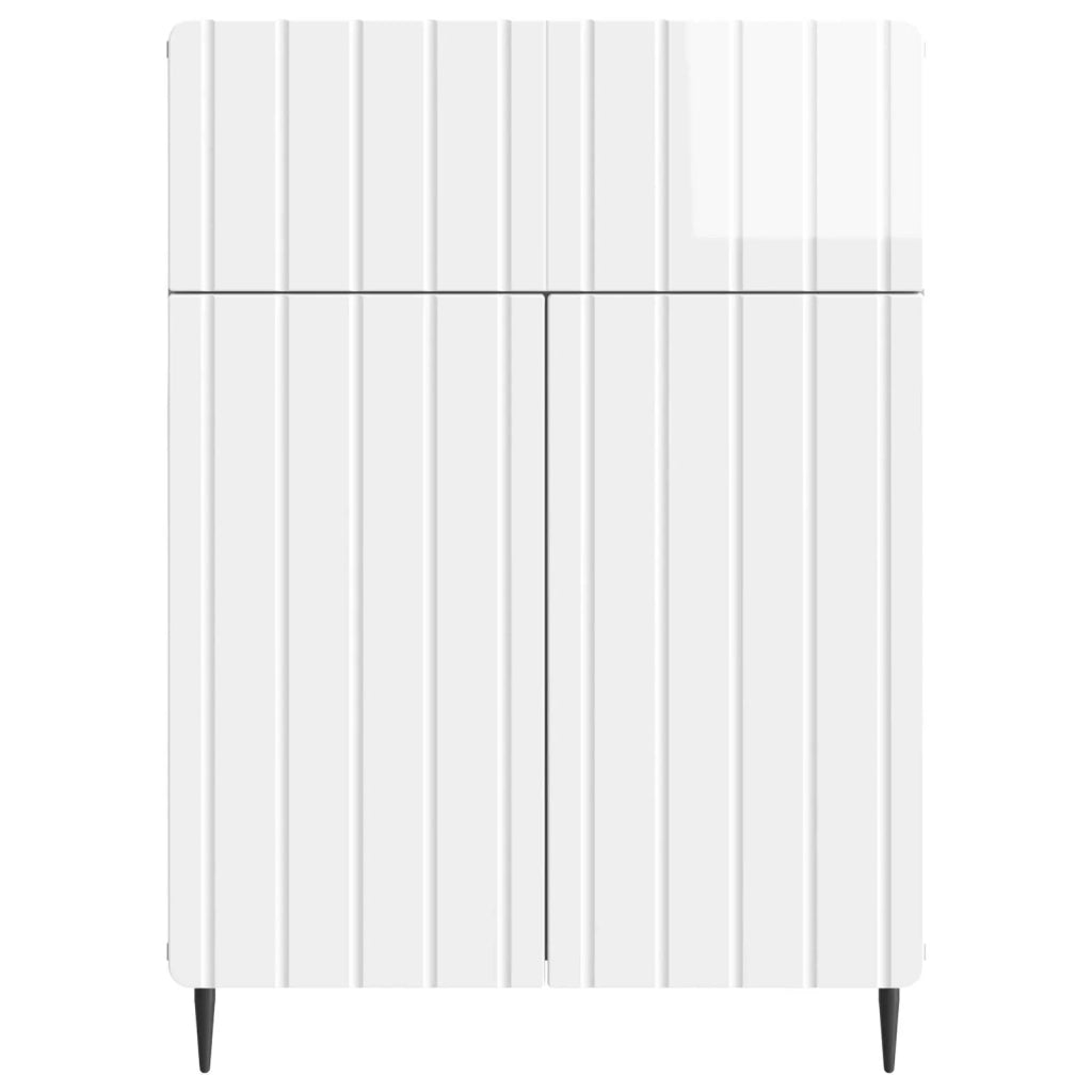 Credenza Bianco Lucido 66 x 34,5 x 92 cm Legno ingegnerizzato 894409