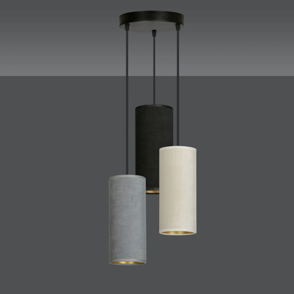 Emibig Bente lampadario Premium 3xE27 nero multicolor 35cm