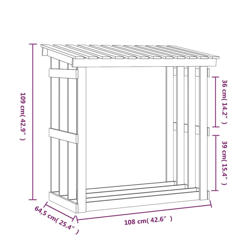 Portalegna Bianco 108x64,5x109 cm in Legno Massello di Pino 822428