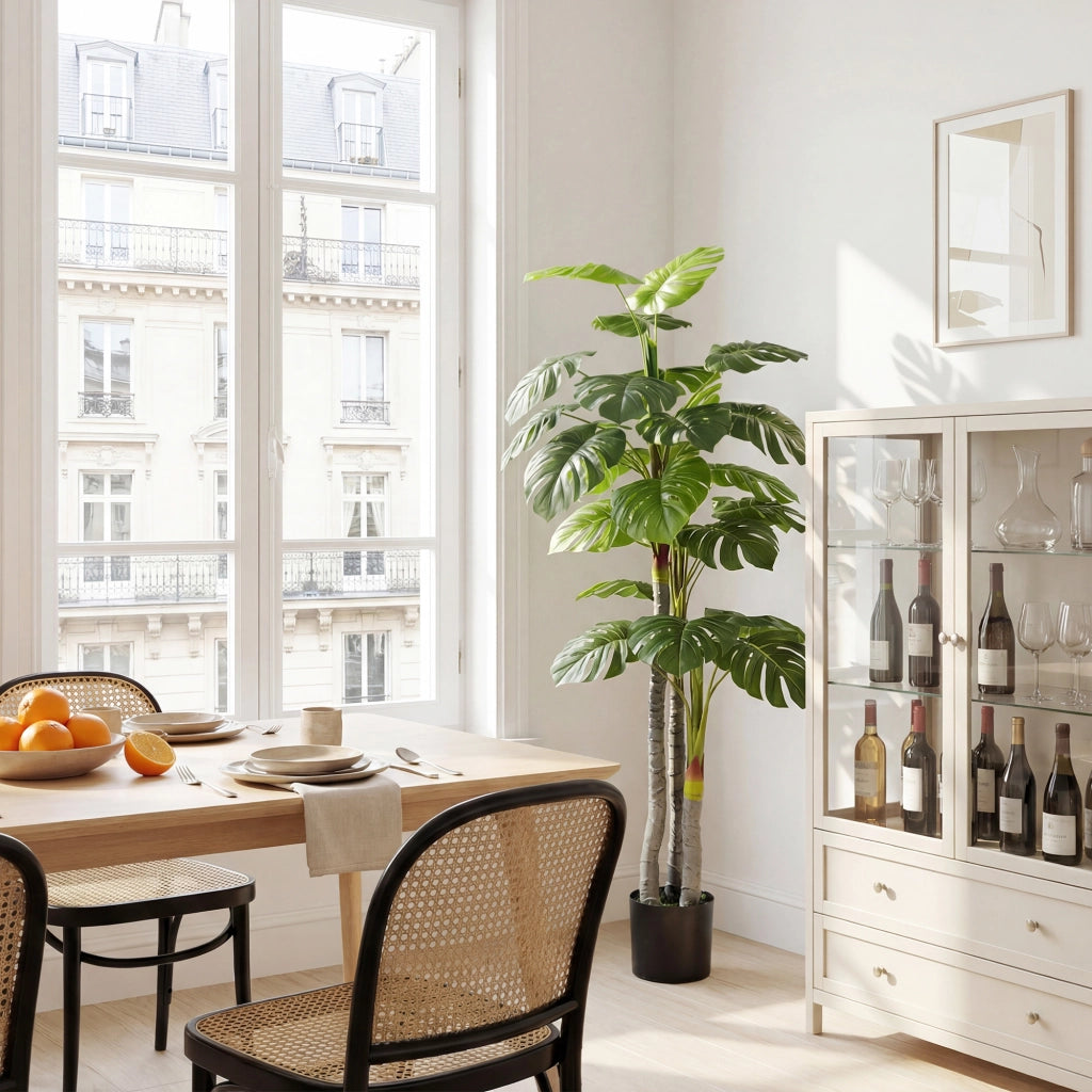 Pianta Artificiale Monstera con Vaso ¨C Zephmum ¨C Verde H 150 cm