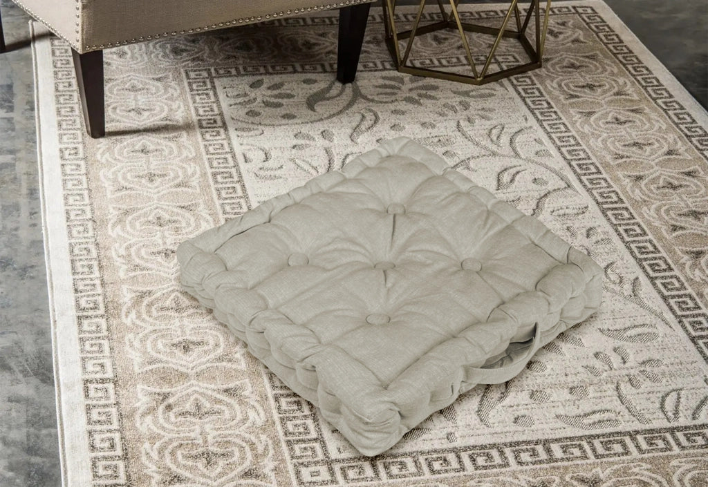 6 Pezzi Cuscini Sedia Quadrati Alti Mattonella Trapuntati 40x40 Cm Altezza 6 Cm Cuscino Spesso Cucina Interno Esterno Coprisedia Cuscino Da Pavimento Con Maniglia  Tortora