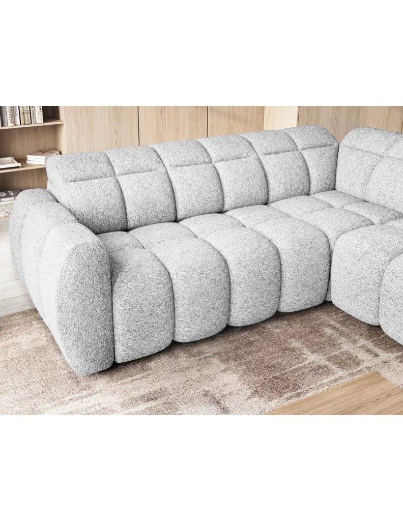 Divano ad angolo elettrico RONDA 4 posti grigio chiaro – angolo destro