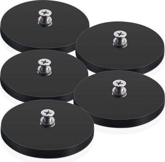 5 pezzi di magneti neodymi in gomma Ø 88mm con filo magnetico forte 45kg di attrazione M4 filo interno piede di montaggio magnetico per strip di luce, magneti in gomma a forma rotonda