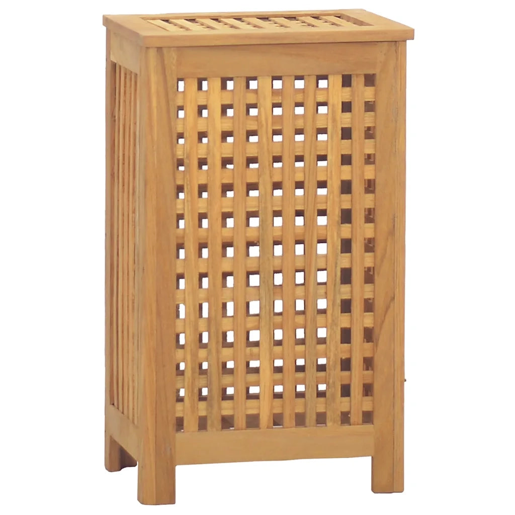 Cesto del Bucato 35x25x60 cm in Legno Massello di Teak 340760