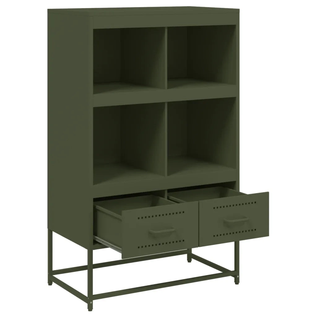 Credenza | Madia | Buffet da pranzo | Armadio da pranzo Verde Oliva 68x39x111,5 cm in Acciaio