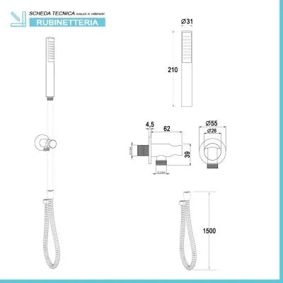 Set doccia incasso Paffoni Green tondo con soffione inox 25 e kit doccia