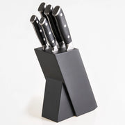 Set moderno di 5 coltelli con blocco in acciaio inossidabile affilati a mano durezza 54 HRC nero