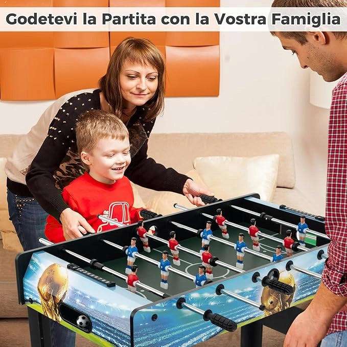 Mini Calcio Balilla, Calcetto con Segnapunti e Gambe Rimovibili, Gioco da Sala Giochi Salvaspazio per Sala Giochi Feste, 94x51x68,5 cm