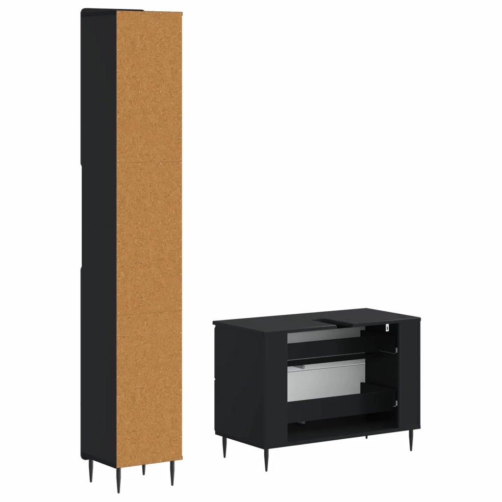 Set di Armadi da Bagno da 2 Pezzi HAARLEM Nero 3417532