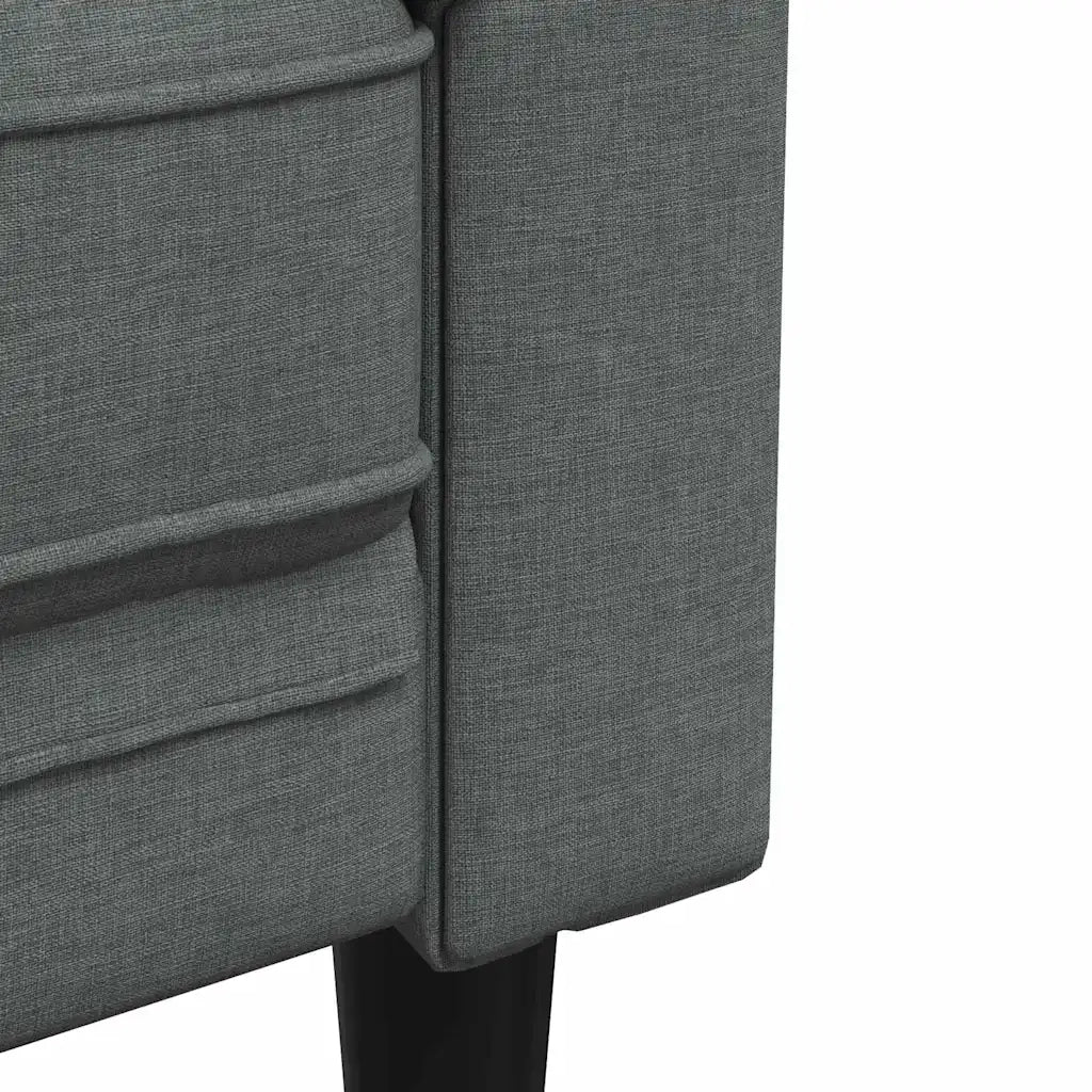 Set di divani 2 pcs Grigio scuro Tessuto