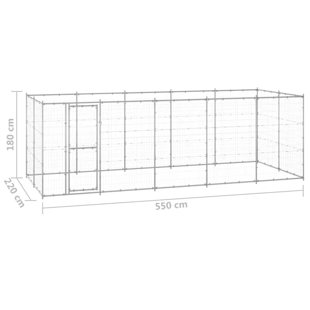 Gabbia per Cani da Esterno in Acciaio Zincato 12,1 mÂ² cod mxl 59982