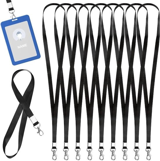 Corda per chiavi da 45 cm - 20 pezzi - Haken regolabili - Materiale poliestere resistente - Antiscivolo - morbido e confortevole - Lanyard