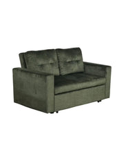 Divano PRESTO convertibile 2 posti in velluto - Verde scuro - 142 x 82 x 86 cm