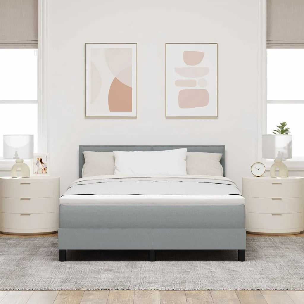 Letto a molle con testiera Grigio chiaro 140 x 190 cm Tessuto 3338608