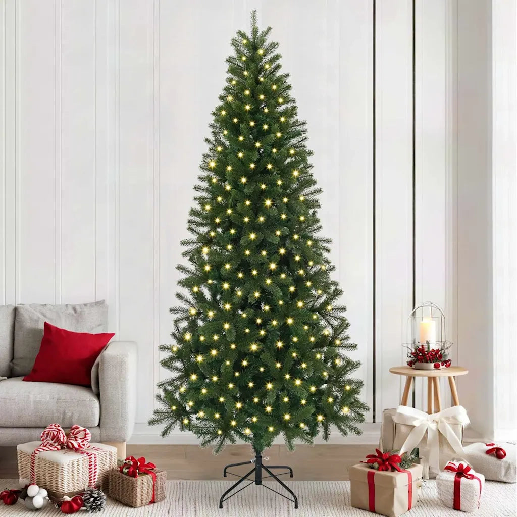 Albero di Natale | Decorazioni natalizie artificiale con 300 LED Verde 240 cm PE e PVC