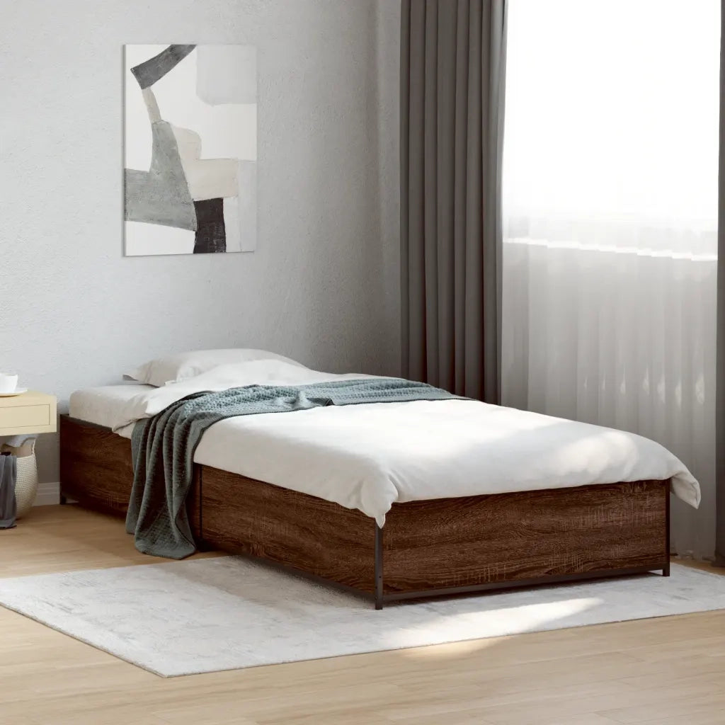 Giroletto Rovere Marrone 100x200 cm Legno Multistrato e Metallo 845110