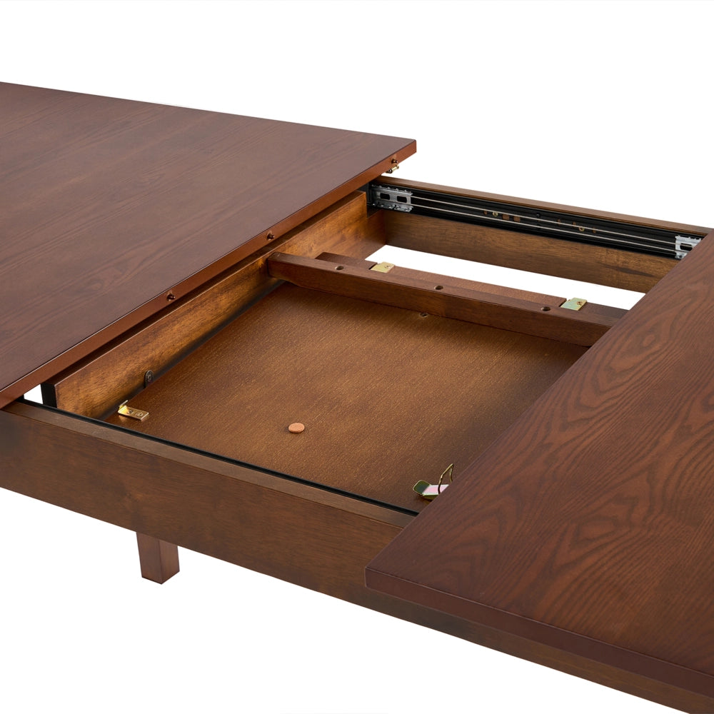 Tavolo da pranzo allungabile in legno di frassino scuro 160/200 x 90 cm Piano impiallacciato in frassino Tavolo da cucina