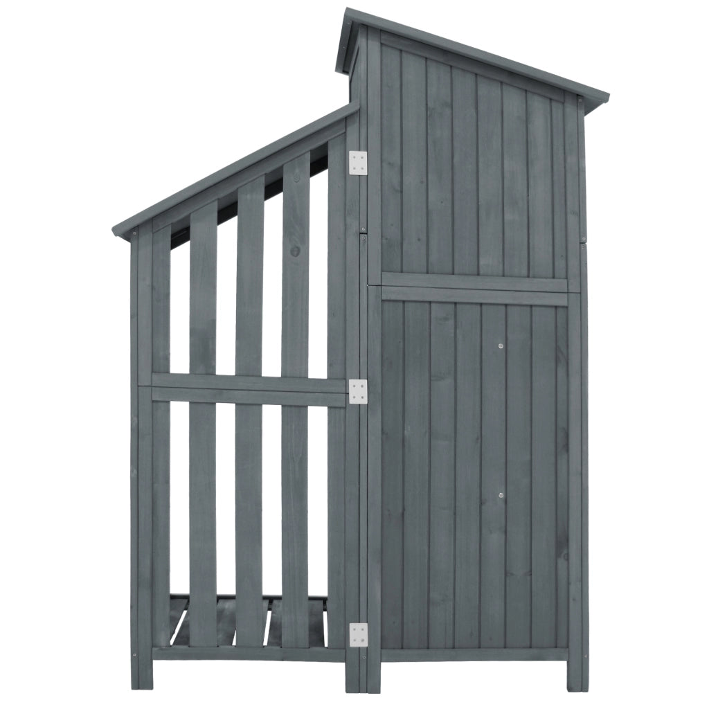 Baracca da giardino Armadio da giardino Armadio da giardino; Altezza x Larga: 124x46 cm; Altezza 124x46x174cm; adatta anche a piccoli giardini; Grigio; (capanna in legno; 1 pezza; capanno da giardino)