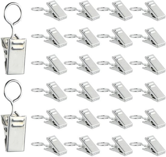 50 pezzi di clip per tende in metallo, clip per tende, clip per tende, clip per tende, clip per cavi per sistemi di fissaggio cavi, clip per cavi per foto, clip per cavi per carte, clip per cavi per tessuto, clip per decorazioni
