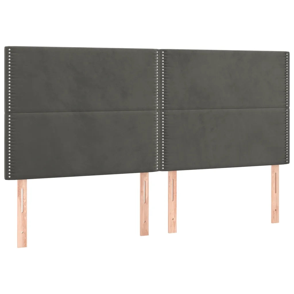 Giroletto con Testiera-Struttura Letto con testiera Grigio Scuro 180x200 cm in Velluto 324325