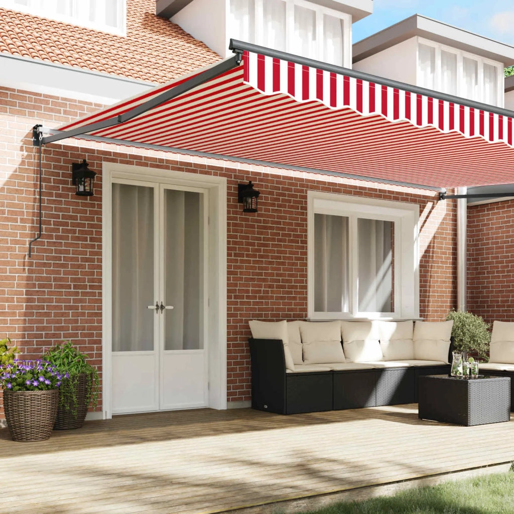 Tenda da Sole Rosso e Bianco 500 × 300 cm Poliestere e Metallo 3331271