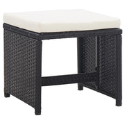 Sgabelli da Giardino 2 pz con Cuscini in Polyrattan Nero CFW8210022