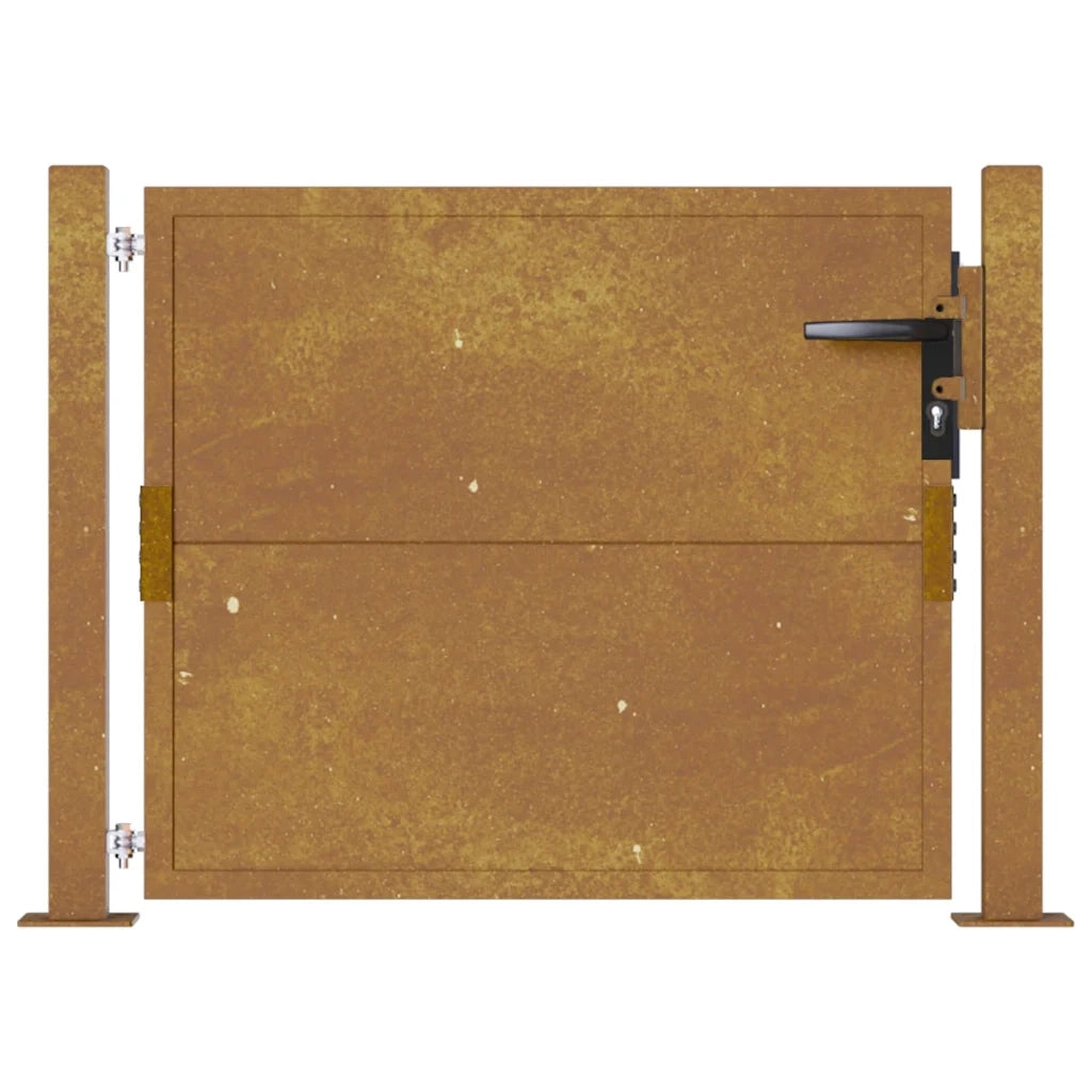 Cancello da Giardino 105x80 cm in Acciaio Corten