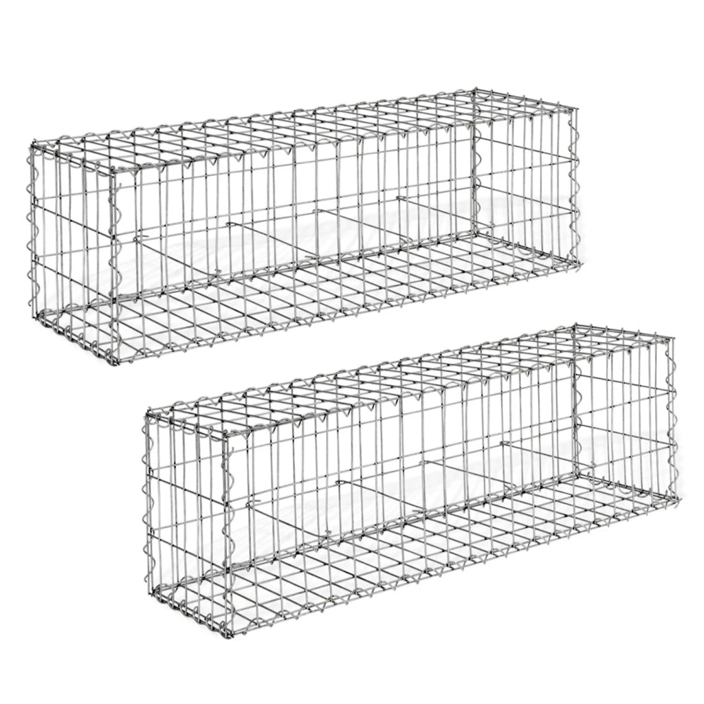 IDMarket - Set di 2 gabbioni in pietra 100 x 30 x 30 cm