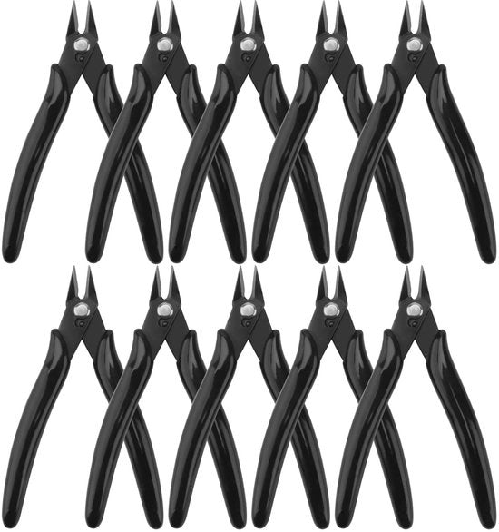 Mini snipper per cavi 10 pz - 5 pollici Snipper per cavi precisi - Snipper laterali - Progettazione ergonomico - Resistente all'usura - Ideale per la creazione di gioielli - Snipper con lama