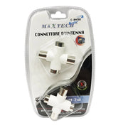 Trade Shop - Connettore D'antenna Tv 2 Maschio A 2 Femmina Adattatore Connettore Maxtech C-ant01 -