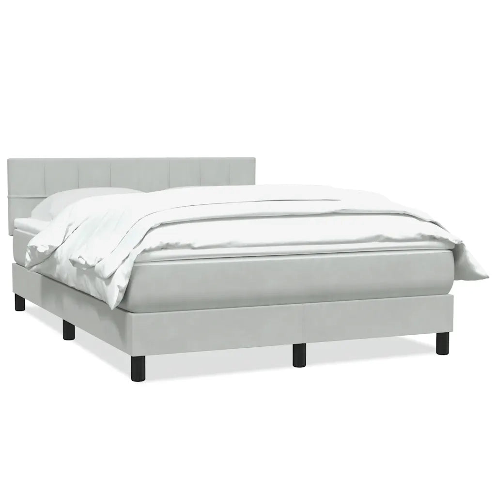 vidaXL Giroletto a Molle con Materasso Grigio Chiaro 160x220cm Velluto