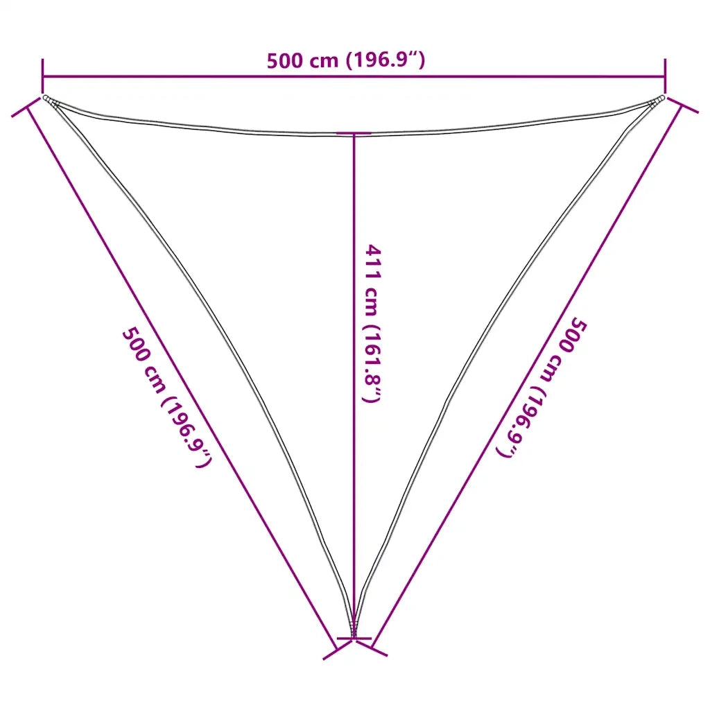 Vela Parasole 160 g/mÂ² Triangolare Sabbia 5x5x5 m in HDPE