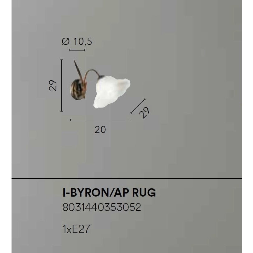 APPLIQUE BYRON E27 H29CM RUGGINE.