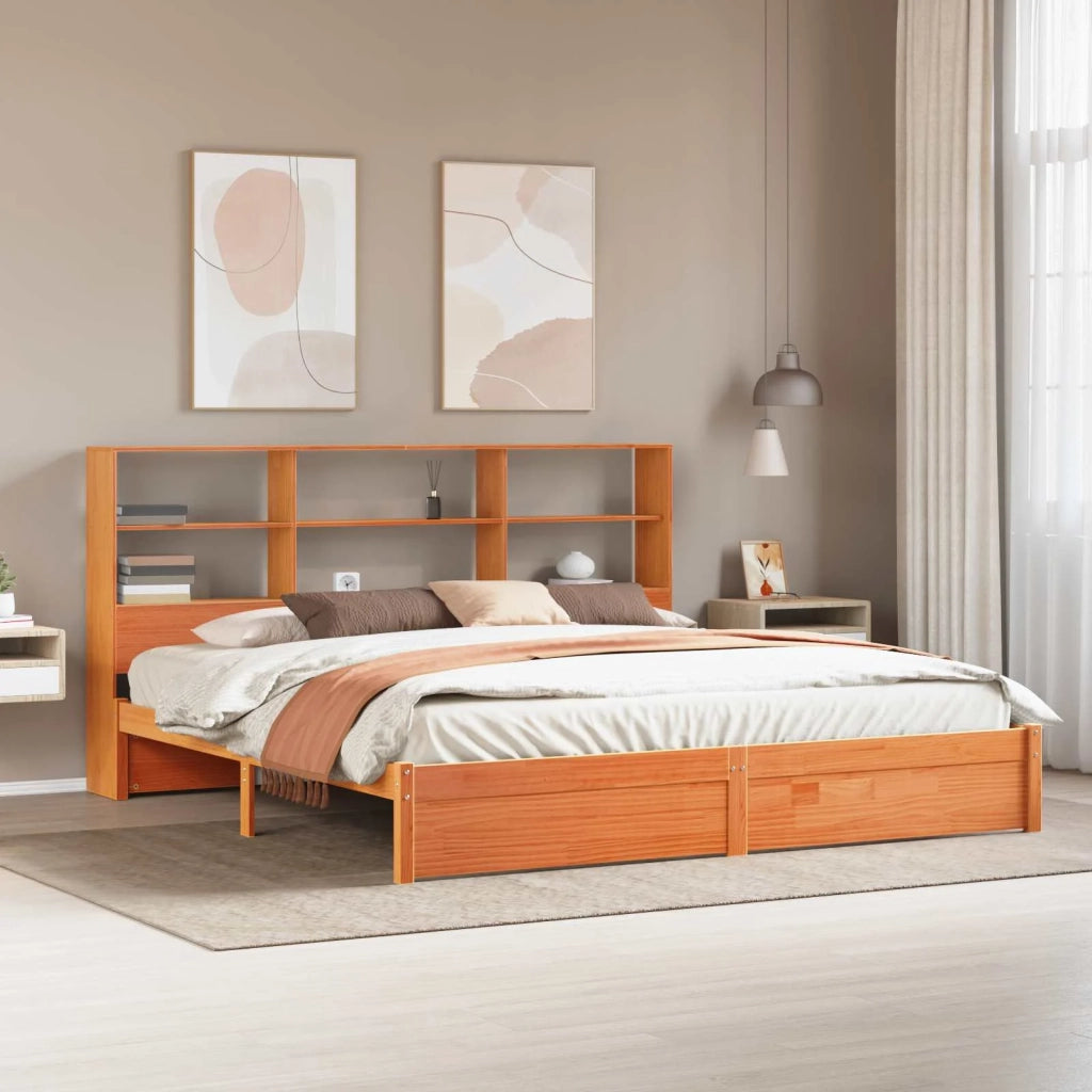 Struttura del letto con testiera contenitore Marrone Cera 3422760