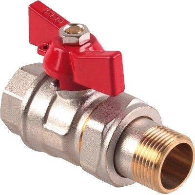 VALVOLA SFERA MF FARFALLA+BOCCHETTONE STARS  OTTONE NICHELATO 1MF